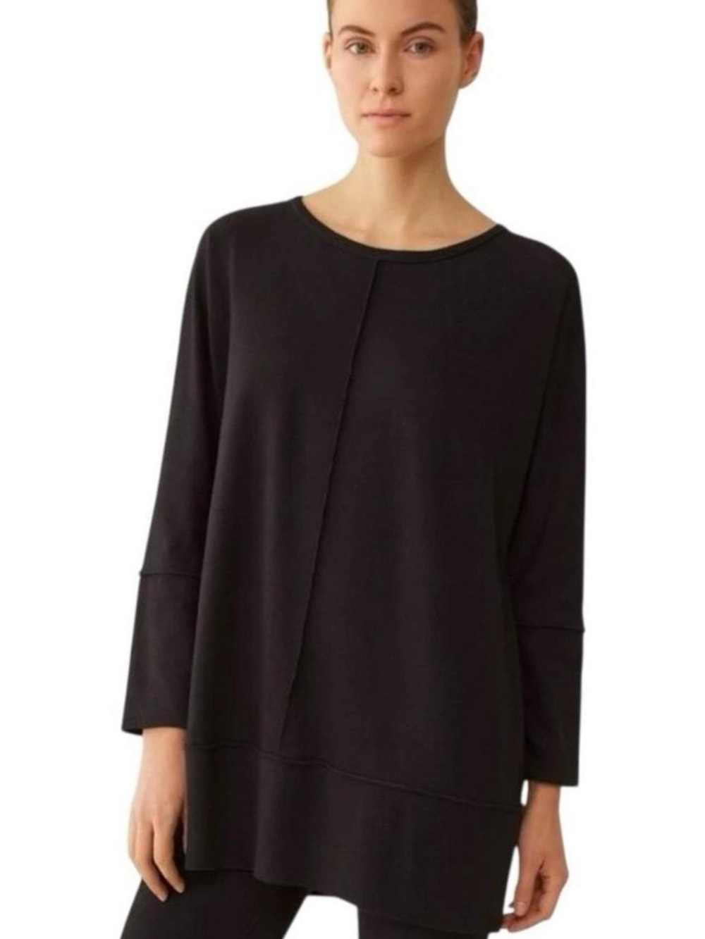 Spanx Black Perfect Length Dolman Sleeve Top XS Athleisure Pullover Oversized